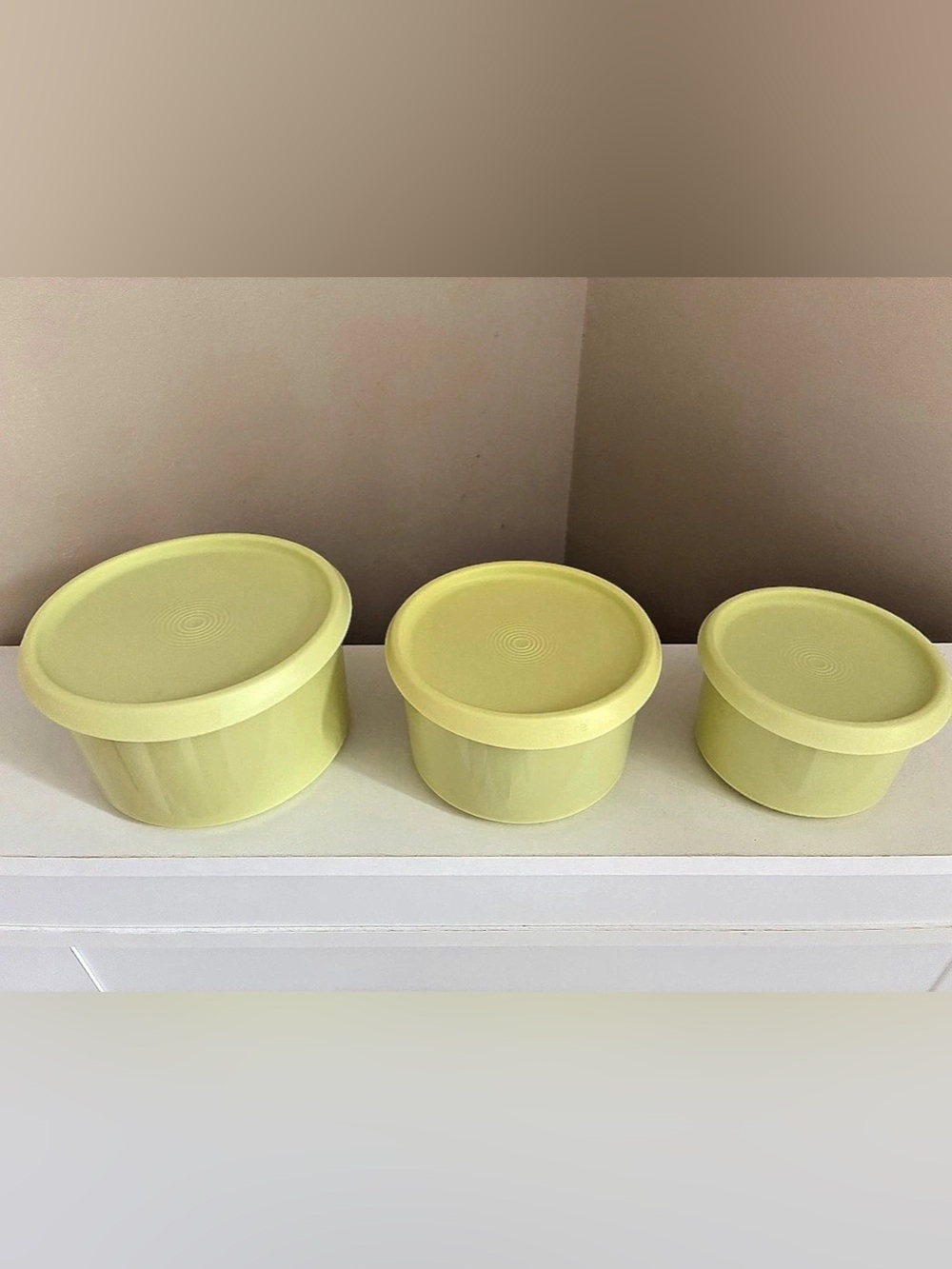 Vintage Tupperware set modular containers Green Yellow Storage Container Set